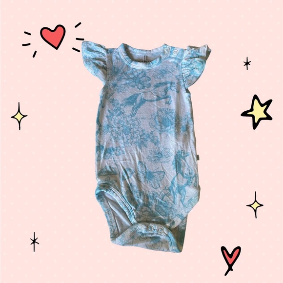 Posh Peanut Other - Posh Peanut Parz Floral Blue Kids Onesie 0-3 months